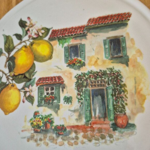Ceramica Cuore Ceramic trivet Cheese Board Lemon Tuscan Villa Made in Italy - Picture 5 of 5